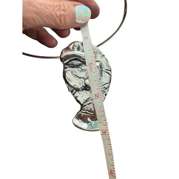 Panther Pieces .999 Fine Silver Manatee Pendant Collar Necklace Sea Life - Picture 4 of 6